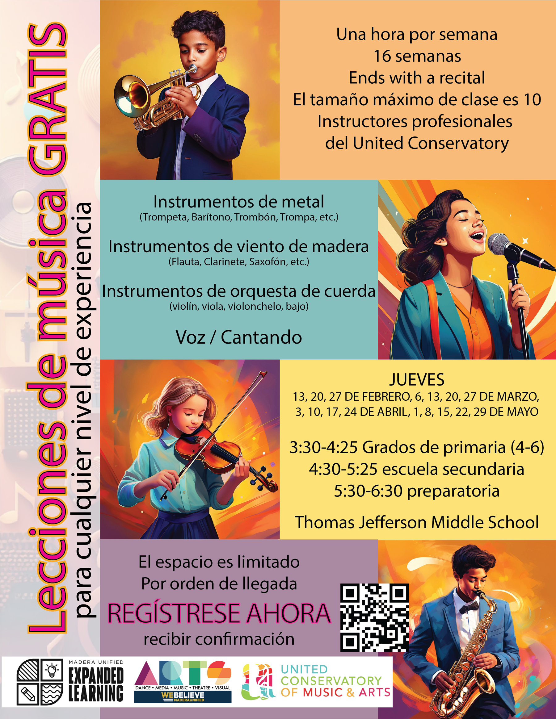 Free Music Lessons Flyer Spanish